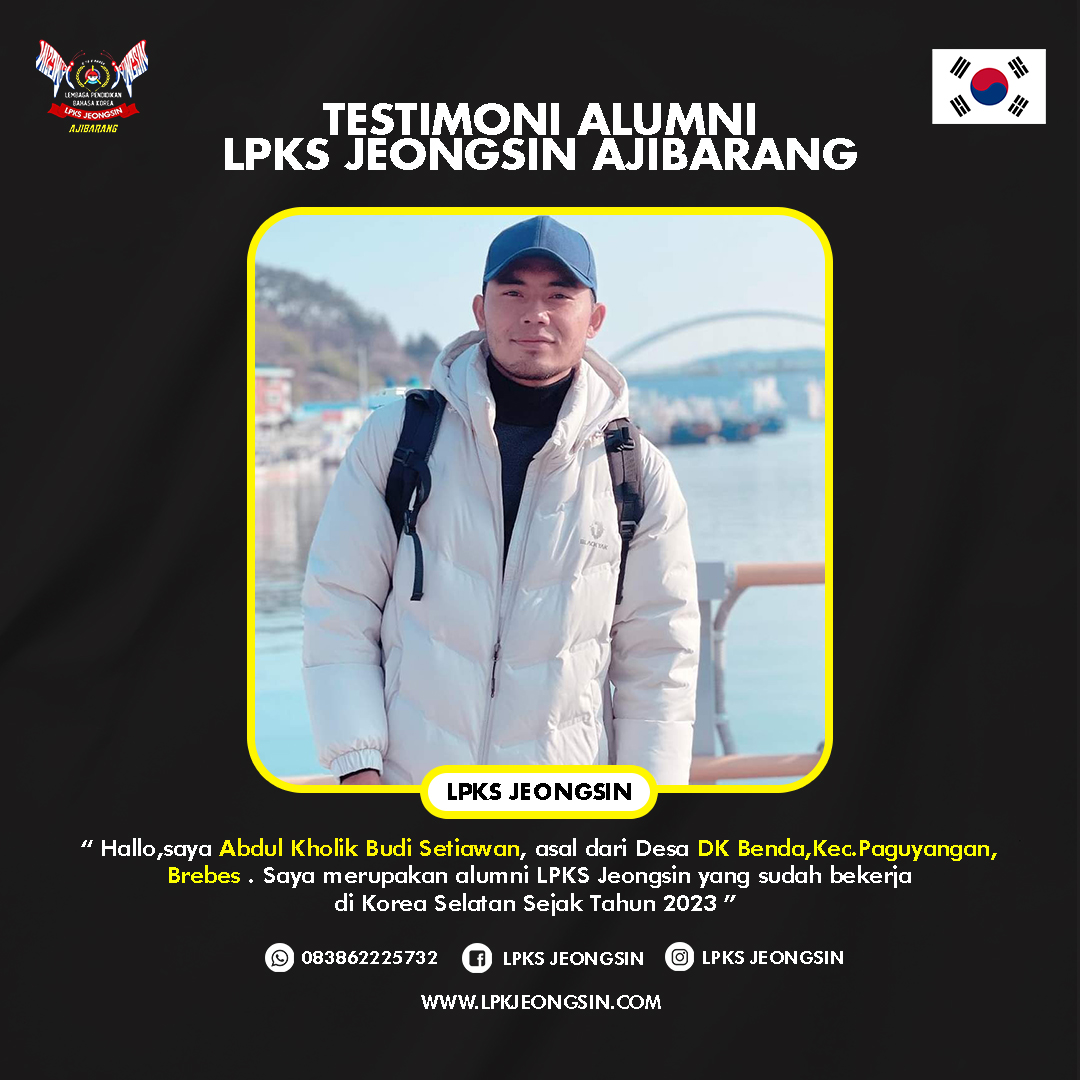 Testimoni Alumni LPKS Jeongsin yang sudah bekerja di Korea Selatan  Selain bekerja di sana ,kalian juga bisa menikmati keindahan dan hiburan yang ada di Korea Selatan  Bagi Kalian yang tertarik untuk bisa bekerja di Korea Selatan seperti mereka kalian bisa langsung bergabung bersama LPKS Jeongsin   Info Lengkapnya Kalian bisa hubungi :   - 0838-6222-5732